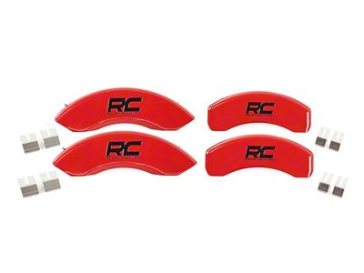 Rough Country Red Brake Caliper Covers; Front & Rear (19-22 Silverado 1500)
