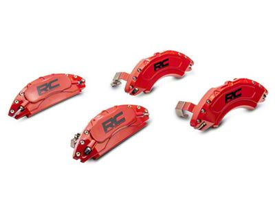 Rough Country Brake Caliper Covers; Red; Front and Rear (19-25 Silverado 1500)