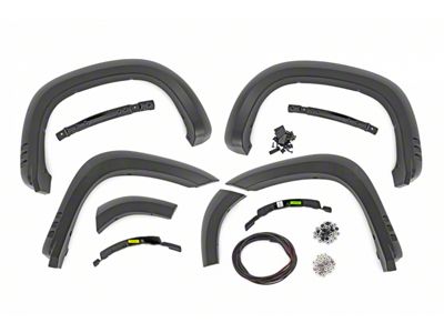 Rough Country SF1 Fender Flares; Mosaic Black Pearl (19-25 Silverado 1500, Excluding ZR2)