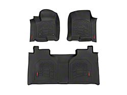 Rough Country Sure-Fit Front and Rear Floor Mats; Black (19-25 Silverado 1500 Crew Cab)