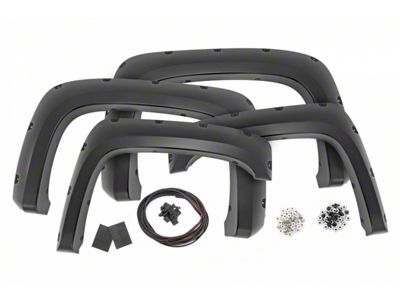 Rough Country Pocket Fender Flares; Flat Black (07-13 Silverado 1500 w/ 6.50-Foot Standard & 8-Foot Long Box)