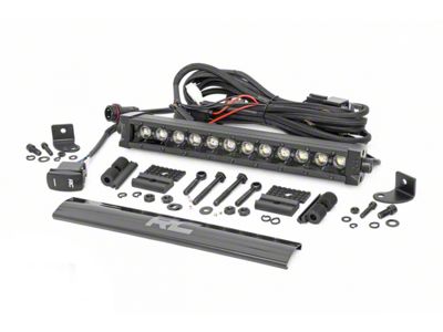 Rough Country 12-Inch Black Series Single Row Cool White DRL LED Light Bar; Spot Beam (Universal; Some Adaptation May Be Required)