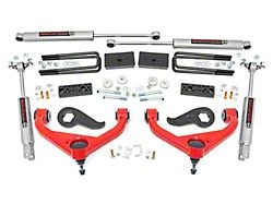 Rough Country 3-Inch Bolt-On Suspension Lift Kit with Premium N3 Shocks; Red (20-25 Silverado 2500 HD w/o MagneRide)
