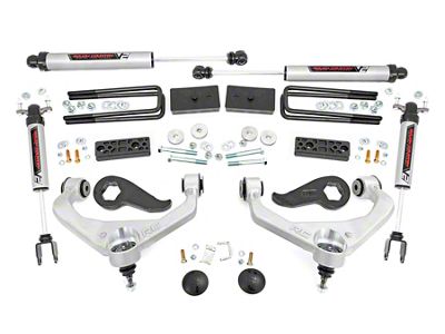 Rough Country 3-Inch Suspension Lift Kit with V2 Monotube Shocks (20-25 Silverado 2500 HD w/ Factory Overload Springs & w/o MagneRide)