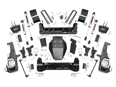 Rough Country Suspension 5-Inch Torsion Drop Suspension Lift Kit with V2 Monotube Shocks (20-26 4WD Silverado 2500 HD w/ Factory Overload Springs, Excluding ZR2)