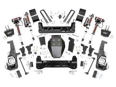 Rough Country 5-Inch Torsion Drop Suspension Lift Kit with Vertex Reservoir (20-24 4WD Silverado 2500 HD)