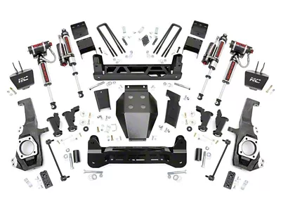 Rough Country Suspension 5-Inch Torsion Drop Suspension Lift Kit with Vertex Reservoir Shocks (20-26 4WD Silverado 2500 HD w/ Factory Overload Springs, Excluding ZR2)