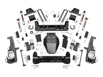 Rough Country Suspension 7-Inch NTD Suspension Lift Kit with V2 Monotube Shocks (20-26 4WD Silverado 2500 HD w/ Factory Overload Springs, Excluding ZR2)