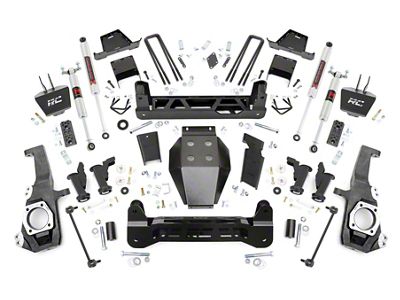 Rough Country 7-Inch Torsion Drop Suspension Lift Kit with M1 Monotube Shocks (20-24 4WD Silverado 2500 HD)