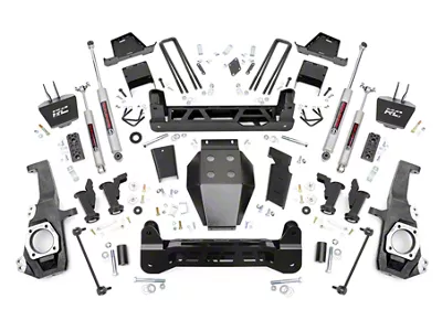 Rough Country Suspension 7-Inch Torsion Drop Suspension Lift Kit with Premium N3 Shocks (20-26 4WD Silverado 2500 HD w/ Factory Overload Springs, Excluding ZR2)
