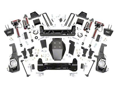 Rough Country 7-Inch Torsion Drop Suspension Lift Kit with Vertex Reservoir (20-25 4WD Silverado 2500 HD w/o Rear Overload Springs, Excluding ZR2)