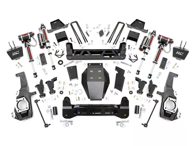 Rough Country Suspension 7-Inch Torsion Drop Suspension Lift Kit with Vertex Reservoir Shocks (20-26 4WD Silverado 2500 HD w/ Factory Overload Springs, Excluding ZR2)