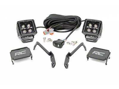 Rough Country Black Series Amber DRL LED Ditch Light Kit; Spot Beam (07-14 Silverado 2500 HD)