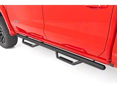 Rough Country Cab Length Nerf Side Step Bars; Black (20-25 Silverado 2500 HD Crew Cab)
