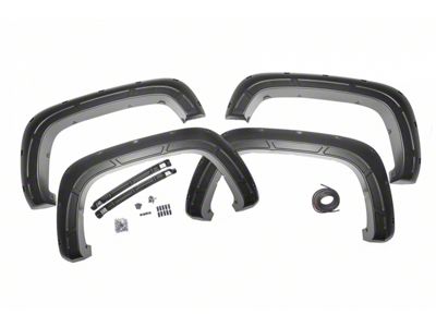 Rough Country Defender Pocket Fender Flares; Black (20-24 Silverado 2500 HD)