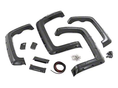 Rough Country Defender Fender Flares; Red Hot (15-19 Silverado 2500 HD)