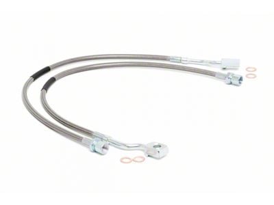 Rough Country Front Extended Stainless Steel Brake Lines for 5 to 7.50-Inch Lift (11-19 Silverado 2500 HD)