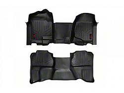 Rough Country Heavy Duty Front Over the Hump and Rear Floor Mats; Black (07-14 Silverado 2500 HD Crew Cab)