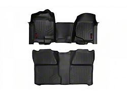 Rough Country Heavy Duty Front Over the Hump and Rear Floor Mats; Black (07-14 Silverado 2500 HD Crew Cab)