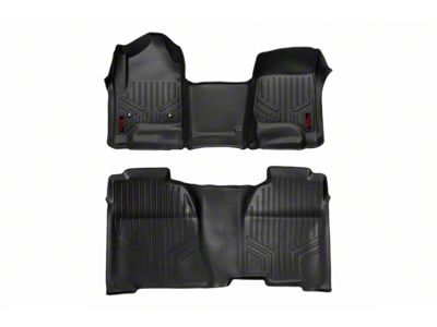 Rough Country Heavy Duty Front and Rear Floor Mats; Black (15-19 Silverado 2500 HD Crew Cab)