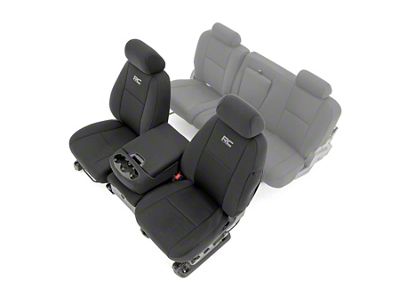 Rough Country Neoprene Front Seat Covers; Black (11-13 Silverado 2500 HD)