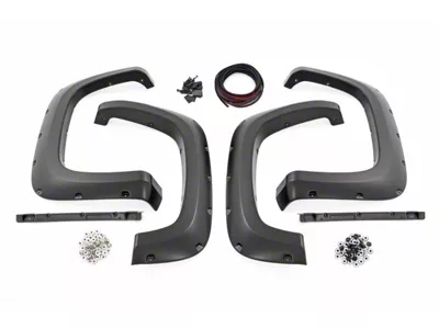 Rough Country Pocket Fender Flares; Gloss Black (20-25 Silverado 2500 HD)