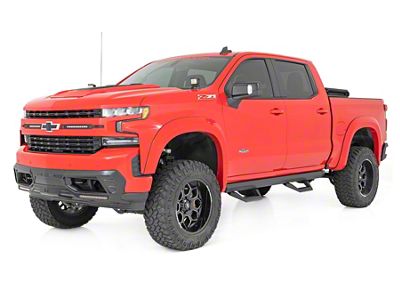 Rough Country SRX2 Adjustable Aluminum Side Step Bars; Textured Black (20-25 Silverado 2500 HD Crew Cab)