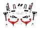 Rough Country 3-Inch Bolt-On Upper Control Arm Suspension Lift Kit with Vertex Reservoir Shocks; Red (20-24 Silverado 3500 HD SRW w/o Rear Overload Springs & MagneRide)