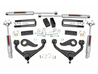 Rough Country 3-Inch Suspension Lift Kit with Premium N3 Shocks (20-25 Silverado 3500 HD DRW w/ Overload Springs)