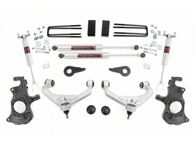 Rough Country 3.50-Inch Knuckle Suspension Lift Kit with M1 Monotube Shocks (11-19 Silverado 3500 HD SRW w/o Factory Overload Springs, Excluding MagneRide)