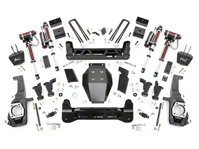 Rough Country 5-Inch Torsion Drop Suspension Lift Kit with Vertex Reservoir Shocks (11-19 Silverado 3500 HD SRW)