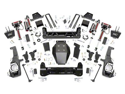 Rough Country 7-Inch Torsion Drop Suspension Lift Kit with Vertex Reservoir (20-24 4WD Silverado 3500 HD SRW)