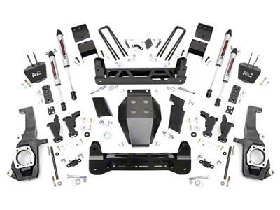 Rough Country 7.50-Inch Torsion Drop Suspension Lift Kit with V2 Monotube Shocks (11-19 Silverado 3500 HD SRW)