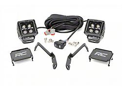 Rough Country Black Series White DRL LED Ditch Light Kit; Spot Beam (07-14 Silverado 3500 HD)