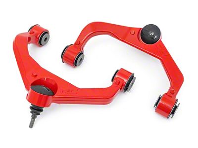 Rough Country Forged Upper Control Arms for 3.50-Inch Lift; Red (11-19 Silverado 3500 HD)