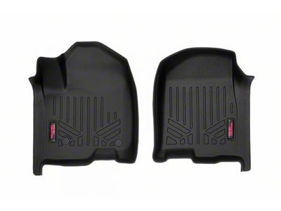 Rough Country Heavy Duty Front Floor Mats; Black (19-23 Silverado 3500 HD w/ Bucket Seats)