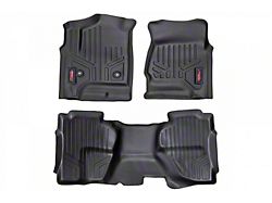 Rough Country Heavy Duty Front and Rear Floor Mats; Black (15-19 Silverado 3500 HD Double Cab)