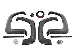 Rough Country Pocket Fender Flares; Mosaic Black Pearl (20-25 Silverado 3500 HD SRW)
