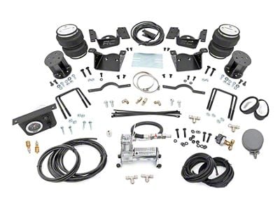 Rough Country Rear Air Spring Kit with Onboard Air Compressor for 0 to 7.50-Inch Lift; 10-1/4 to 11-1/4-Inch Range (11-19 Silverado 3500 HD)