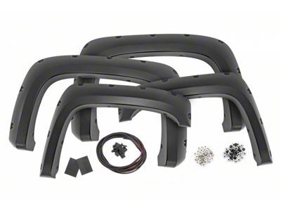 Rough Country Traditional Pocket Fender Flares; Black (07-14 Silverado 3500 HD SRW)