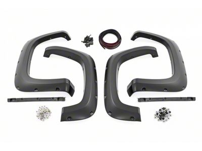 Rough Country Pocket Fender Flares; Silver Ice Metallic (20-25 Silverado 3500 HD SRW)