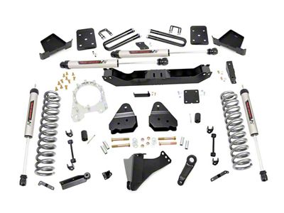 Rough Country 6-Inch Suspension Lift Kit with V2 Monotube Shocks (17-22 4WD 6.7L Powerstroke F-250 Super Duty w/ 4-Inch Rear Axle)