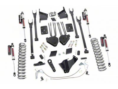Rough Country Suspension 6-Inch 4-Link Suspension Lift Kit with Vertex Reservoir Shocks (15-16 4WD 6.7L Powerstroke F-250 Super Duty w/o Factory Overload Springs)