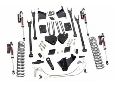 Rough Country Suspension 6-Inch 4-Link Suspension Lift Kit with Vertex Reservoir Shocks (11-14 4WD 6.7L Powerstroke F-250 Super Duty w/o Factory Overload Springs)