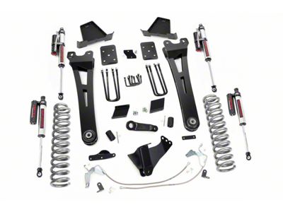 Rough Country 6-Inch Radius Arm Suspension Lift Kit with Vertex Reservoir Shocks (11-14 4WD 6.7L Powerstroke F-250 Super Duty w/ Factory Overload Springs)