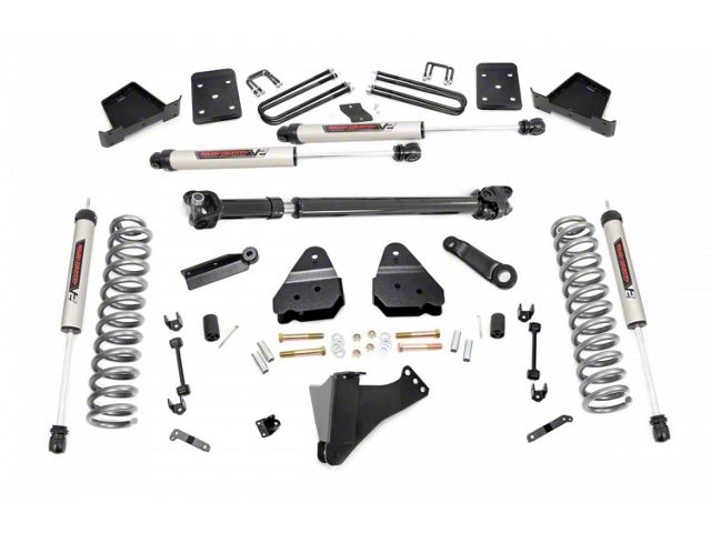 Rough Country 6-Inch Suspension Lift Kit with V2 Monotube Shocks and Front Driveshaft (17-22 4WD 6.7L Powerstroke F-250 Super Duty w/ 3.50-Inch Rear Axle & w/o Factory Overload Springs)