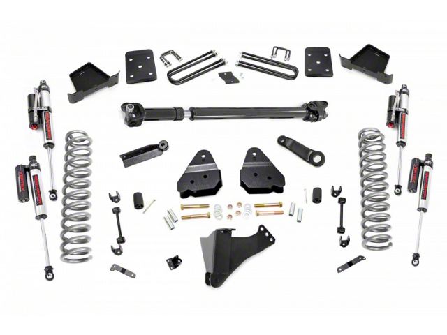 Rough Country 6-Inch Suspension Lift Kit with Vertex Reservoir Shocks and Front Driveshaft (17-22 4WD 6.7L Powerstroke F-250 Super Duty w/ 3.50-Inch Rear Axle & Factory Overload Springs)