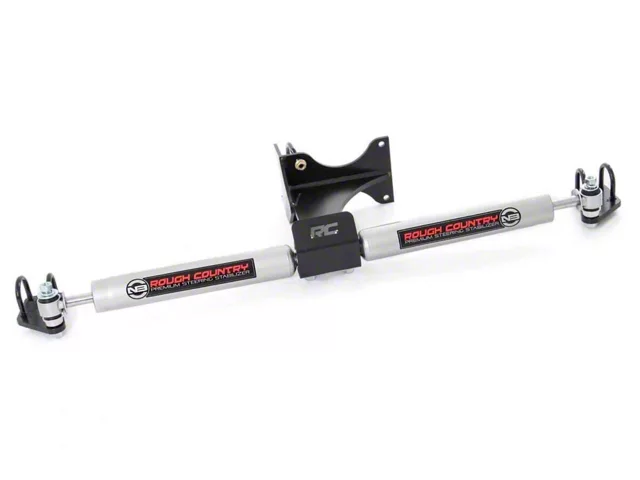 Rough Country Dual N3 Steering Stabilizer for 2 to 8-Inch Lift (11-24 4WD F-250 Super Duty)