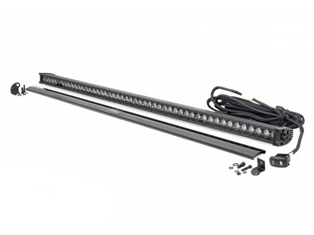 Rough Country 50-Inch Black Series Single Row Cool White DRL LED Light Bar; Spot Beam (Universal; Some Adaptation May Be Required)