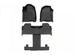 Rough Country Heavy Duty Front and Rear Floor Mats; Black (21-24 Tahoe w/ Rear Bucket Seats)